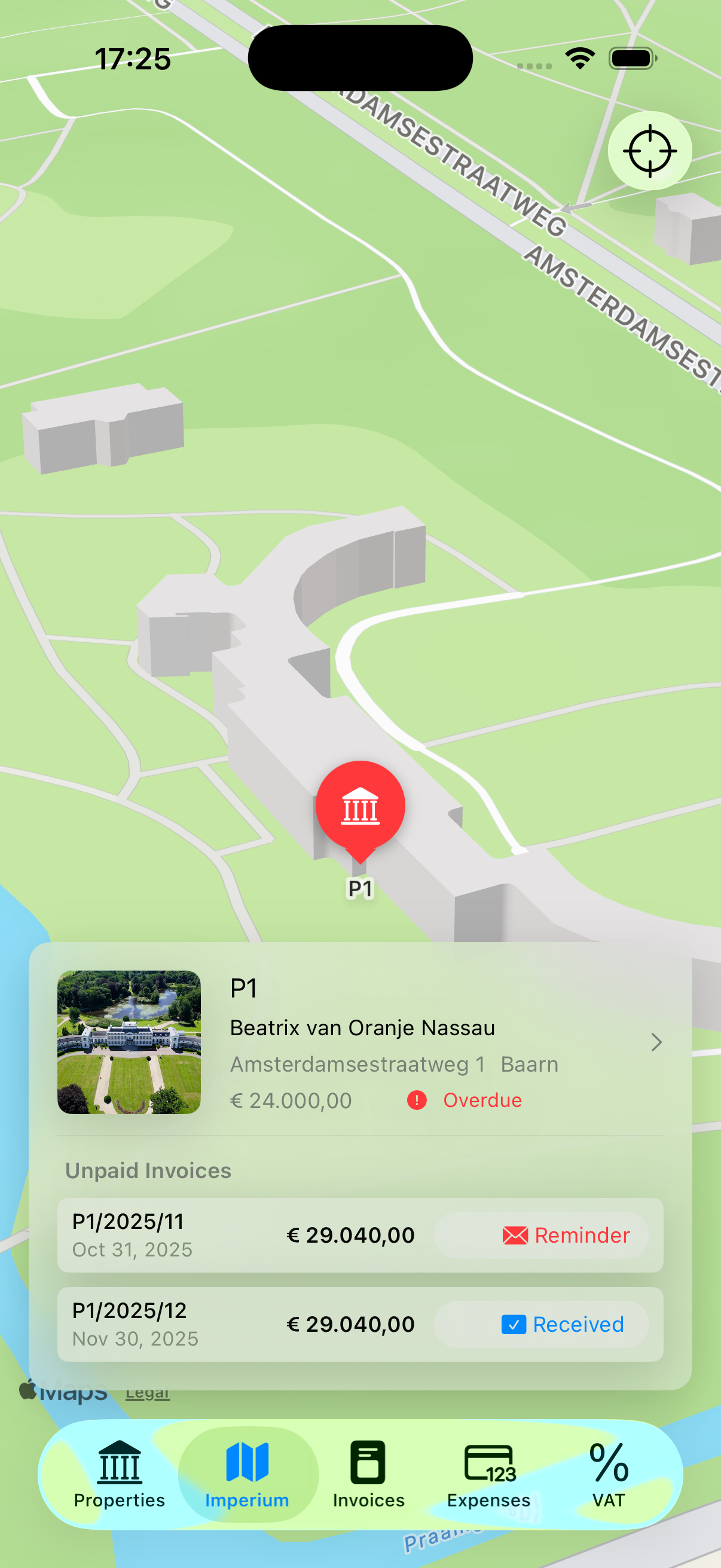 Property Details with tenant info and financial history